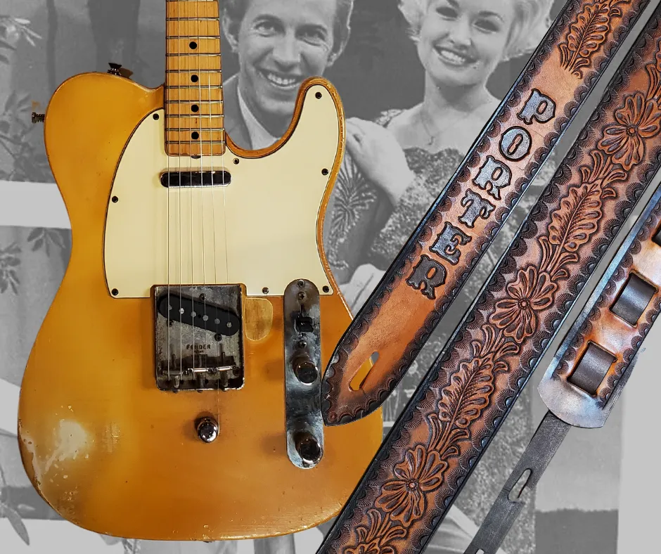 "Burning the Midnight Oil" Leather Guitar Strap