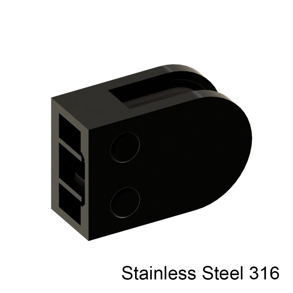 [RCLAM] Round CLAM Series Railing Clamp - 63x45mm - Flat Back (BS, MBL)