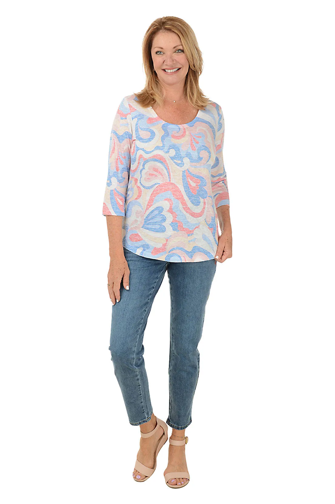 Rose Embroidered Denim Ankle Pant