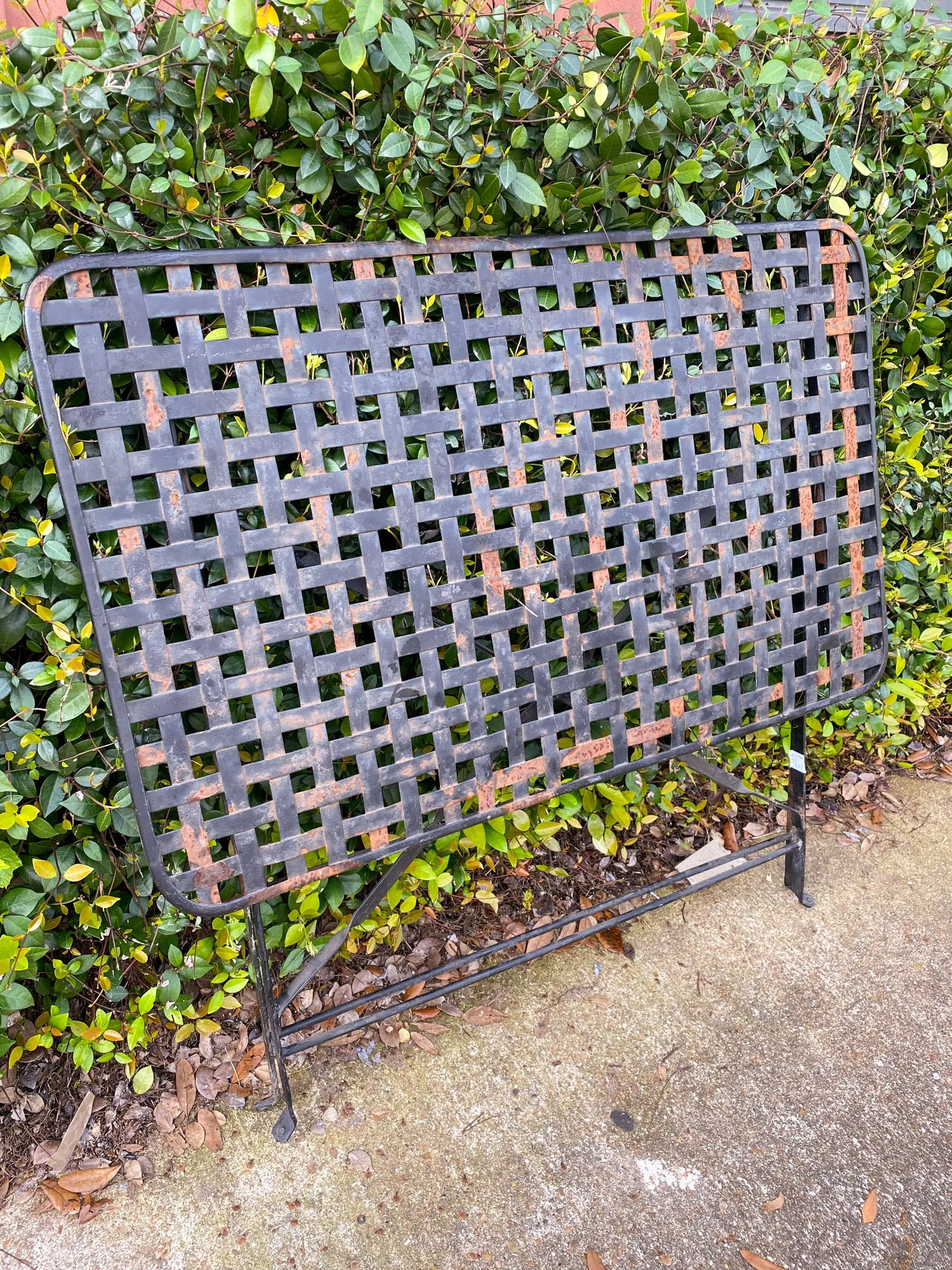 Rustic 1940s French Wrought Iron Folding Garden Table