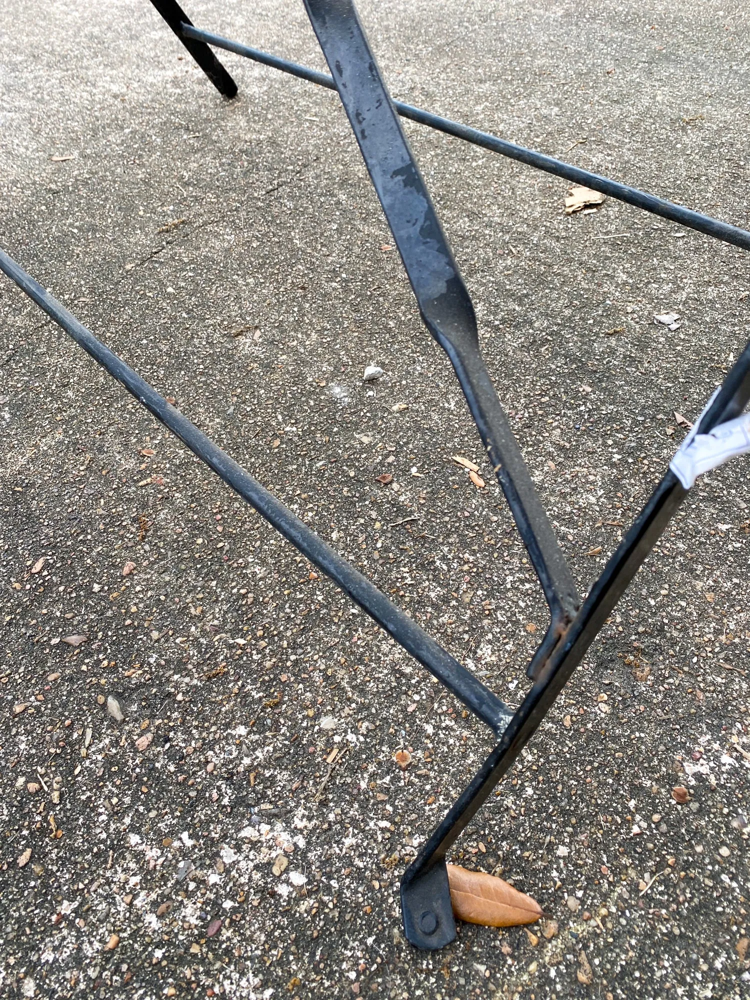 Rustic 1940s French Wrought Iron Folding Garden Table