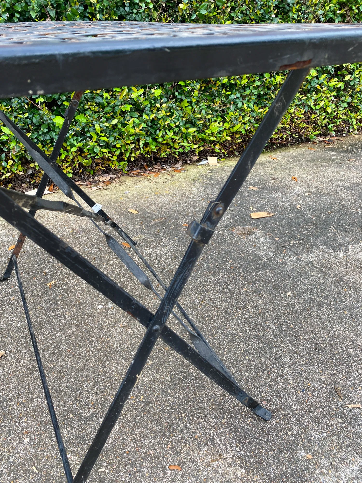Rustic 1940s French Wrought Iron Folding Garden Table