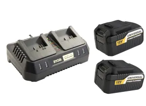 Ryobi 18 V Batteries and Charger XB-4000K