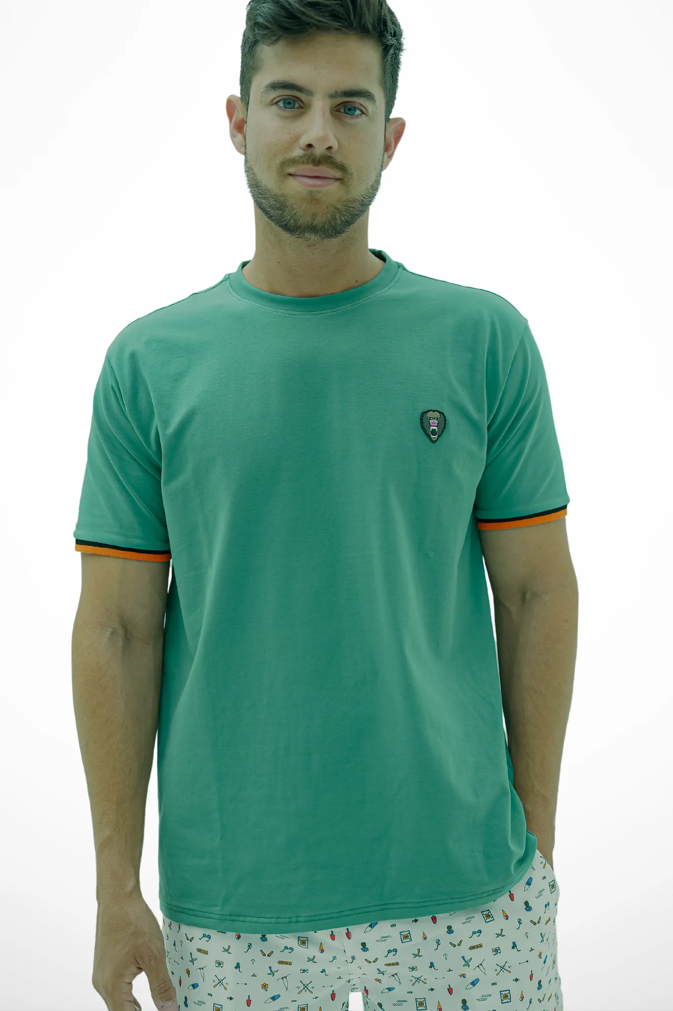 SAGE CUFF RIBBED CREW NECK