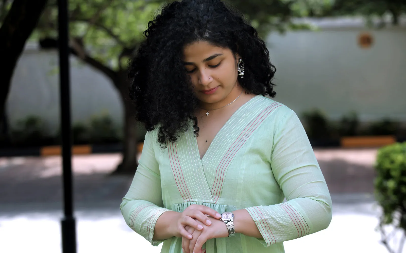 SAGE GREEN  BLOOMED LOTUS COTTON KURTA