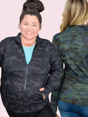 SALE- Kaylee Camo Athletic Full Zip Top