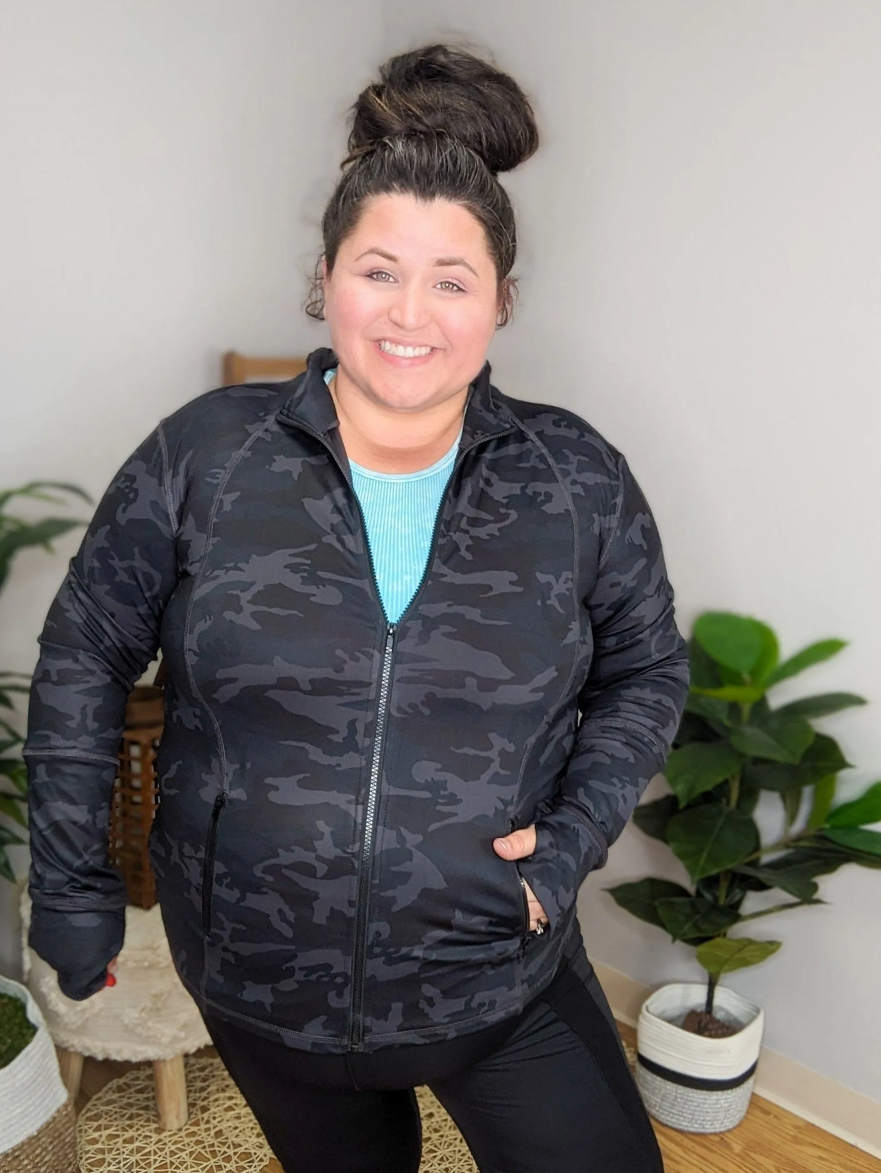 SALE- Kaylee Camo Athletic Full Zip Top