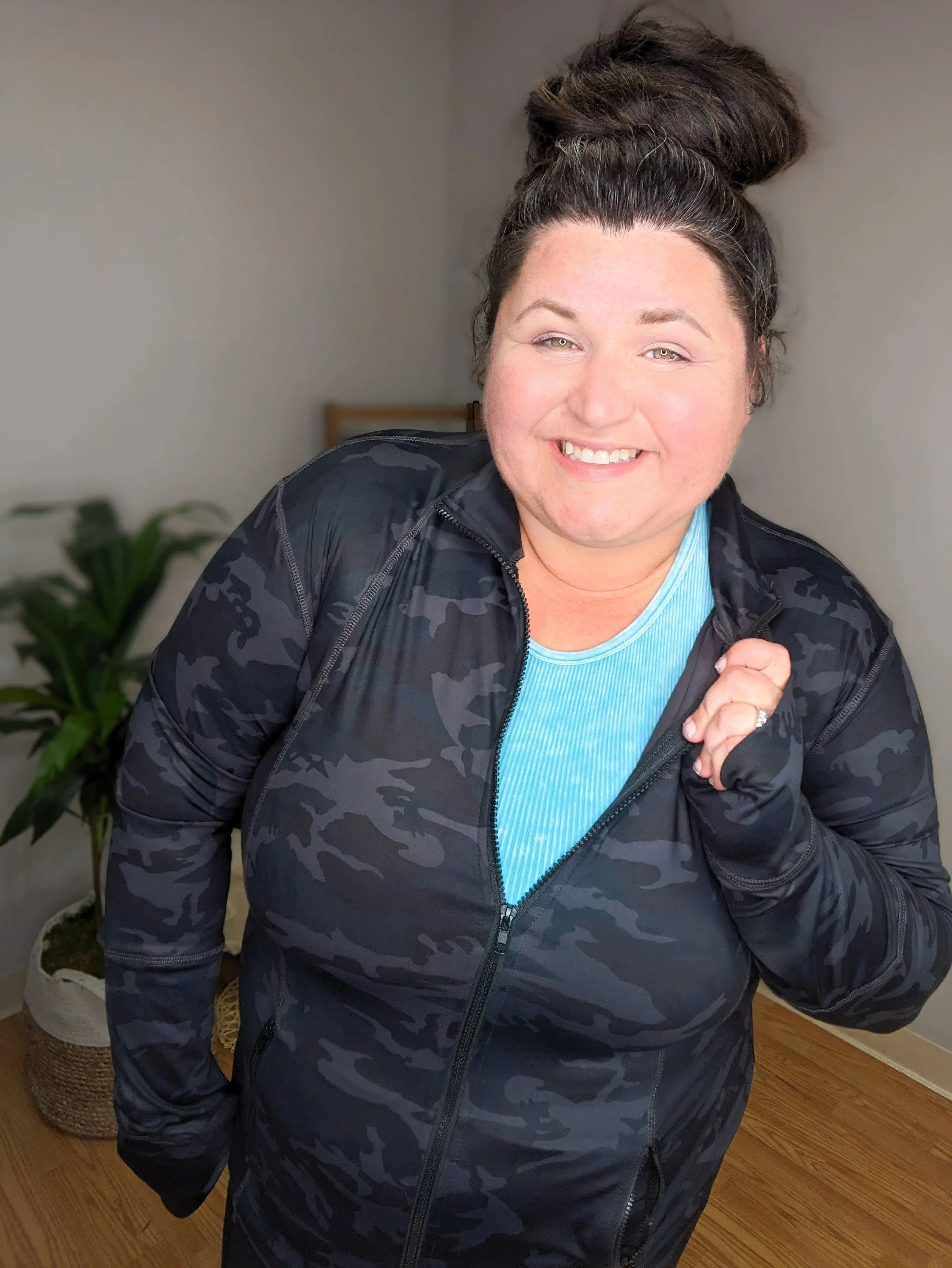 SALE- Kaylee Camo Athletic Full Zip Top
