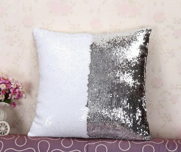 Sequin pillow magical changing reversible sequin throw pillow cover Home Decor Cushion Cover Decorative Pillowcase