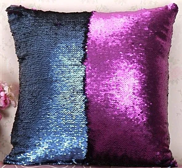 Sequin pillow magical changing reversible sequin throw pillow cover Home Decor Cushion Cover Decorative Pillowcase