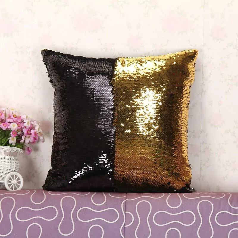 Sequin pillow magical changing reversible sequin throw pillow cover Home Decor Cushion Cover Decorative Pillowcase