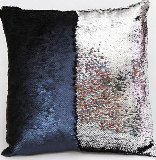 Sequin pillow magical changing reversible sequin throw pillow cover Home Decor Cushion Cover Decorative Pillowcase
