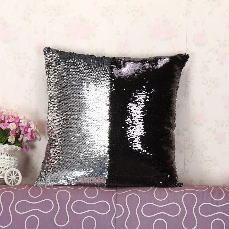 Sequin pillow magical changing reversible sequin throw pillow cover Home Decor Cushion Cover Decorative Pillowcase