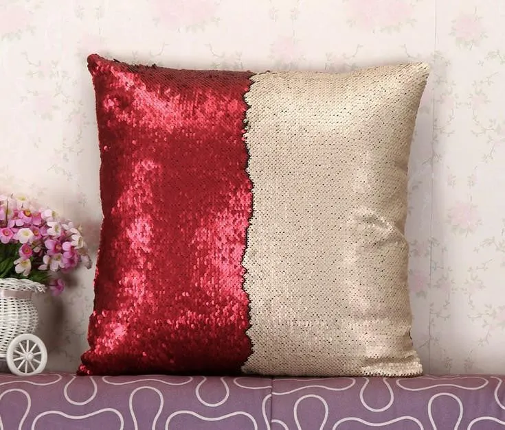 Sequin pillow magical changing reversible sequin throw pillow cover Home Decor Cushion Cover Decorative Pillowcase
