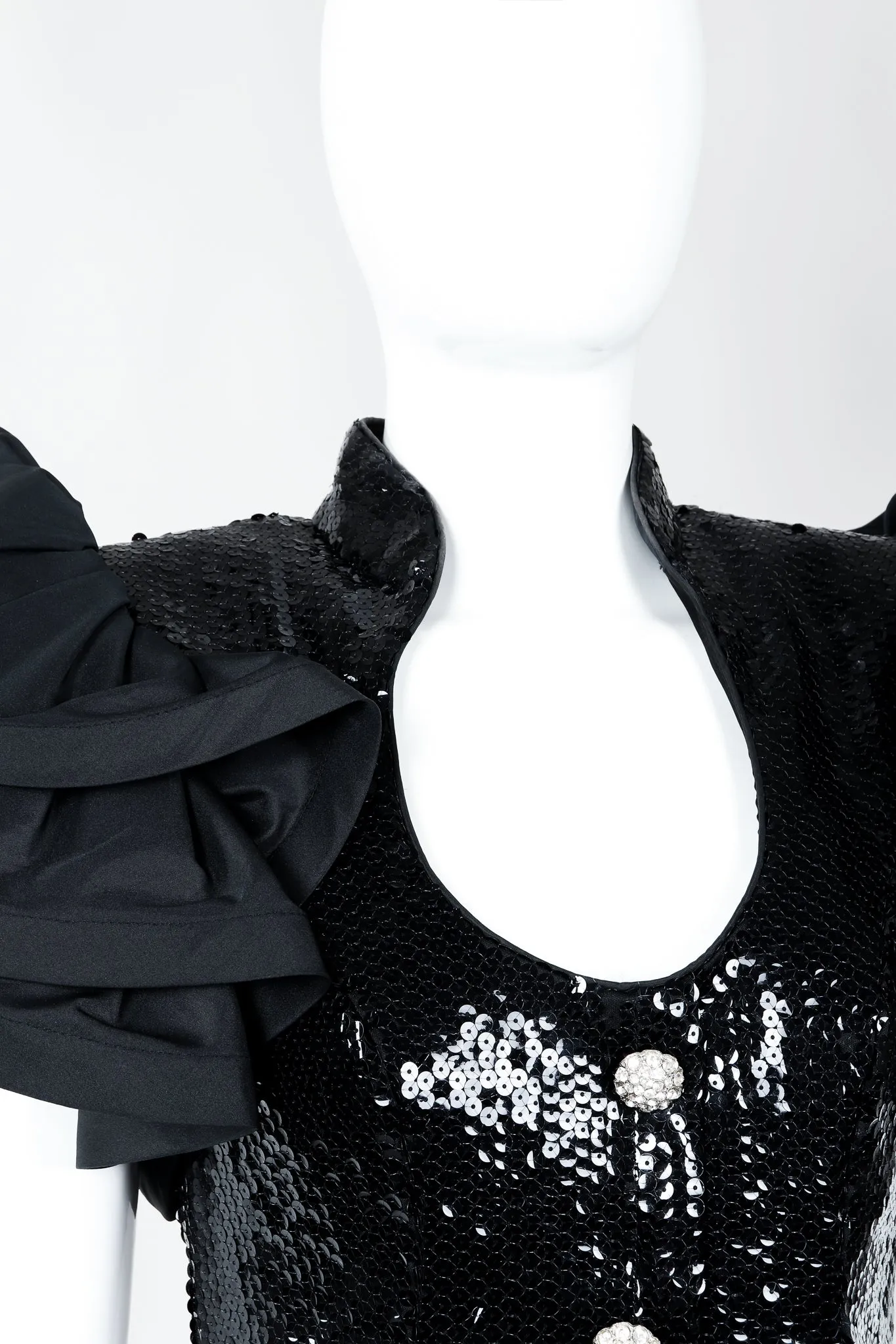 Sequin Ruffle Shoulder Dress