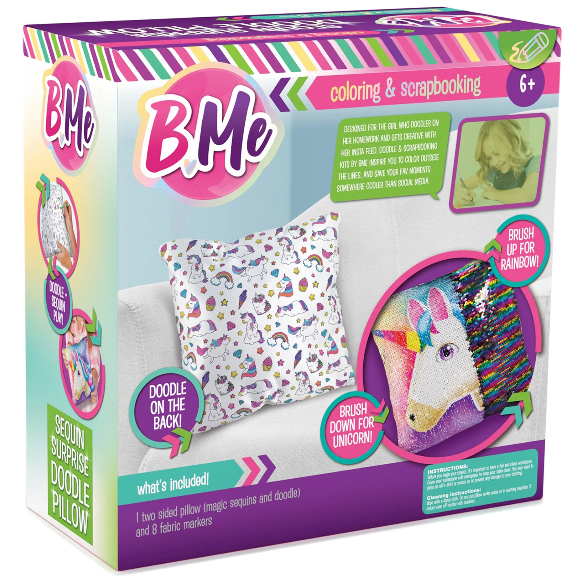 Sequin Surprise Unicorn Pillow for Girls