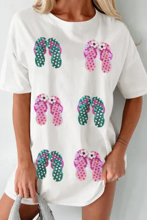 Sequined Flip Flops Tunic Top