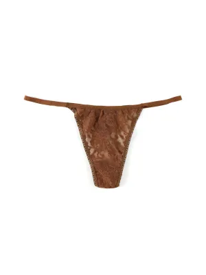 Signature Lace High Rise G-String Macchiato Brown Sale