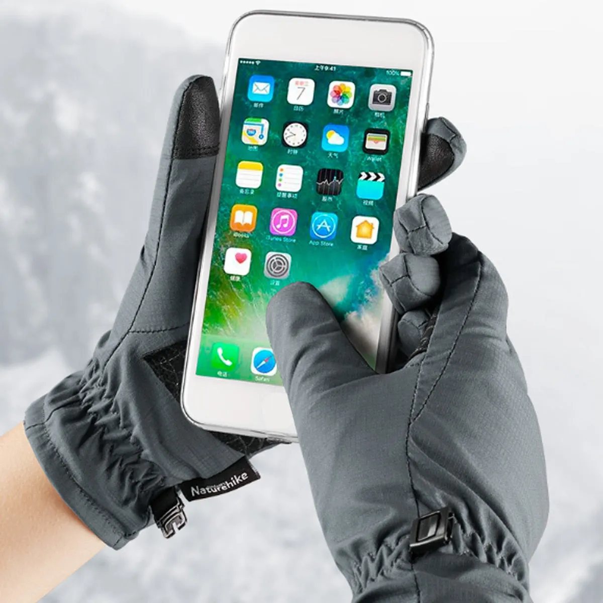 Ski Gloves Waterproof Fleece Thermal Heated Gloves
