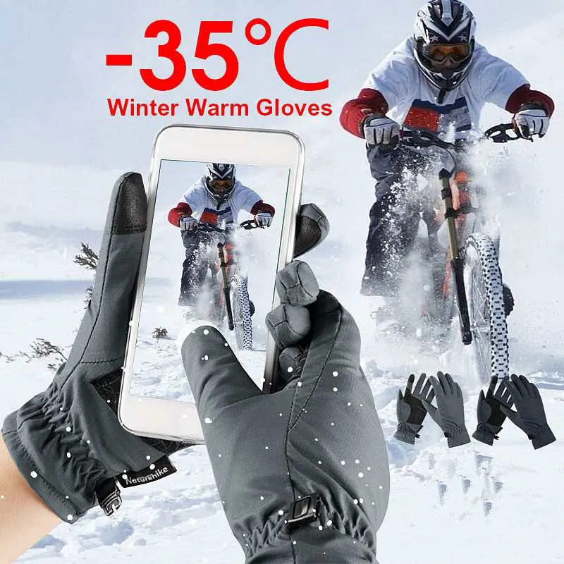 Ski Gloves Waterproof Fleece Thermal Heated Gloves