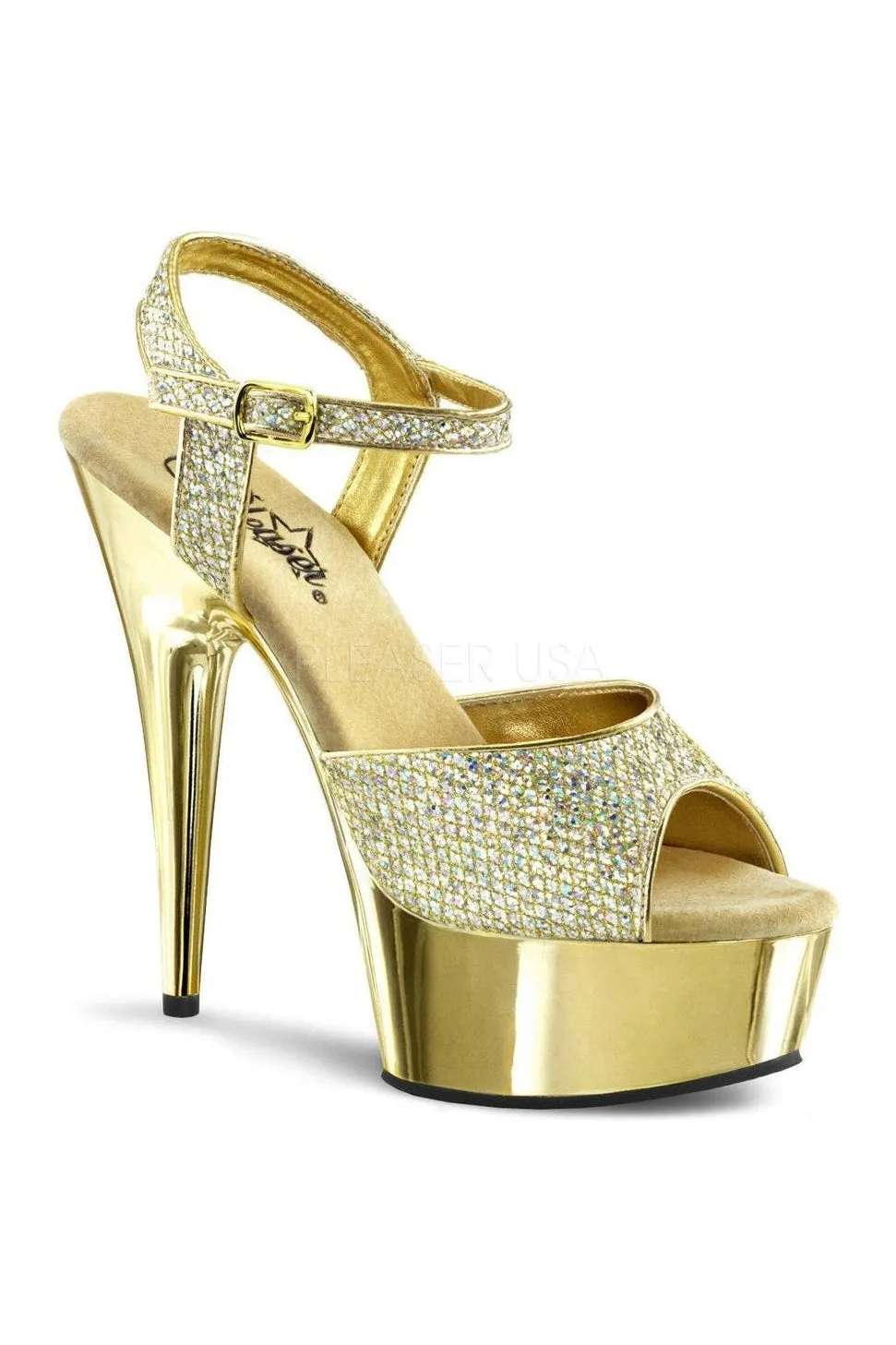 SS-DELIGHT-609G Platform Sandal  | Gold Glitter