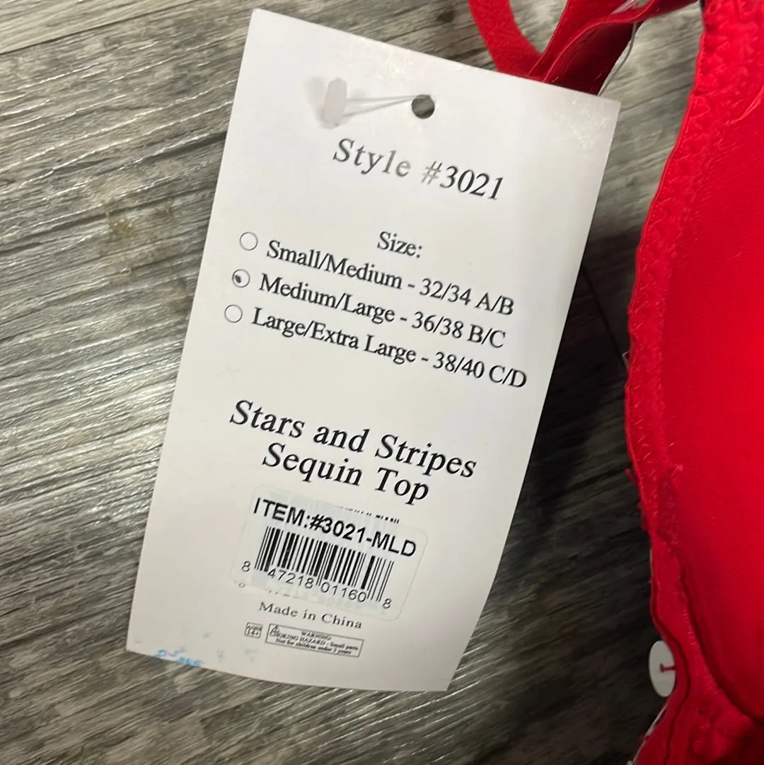 Stars and Stripes Sequin Bra Size Medium/Large