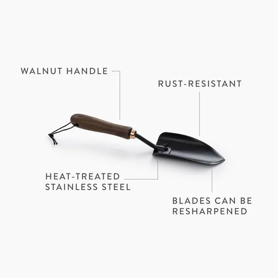Steel Garden Trowel with Walnut Handle