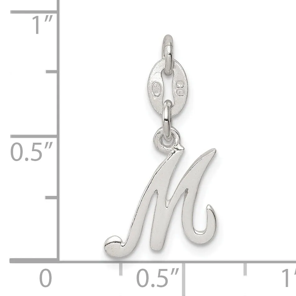 Sterling Silver Chain SlideM Charm Pendant