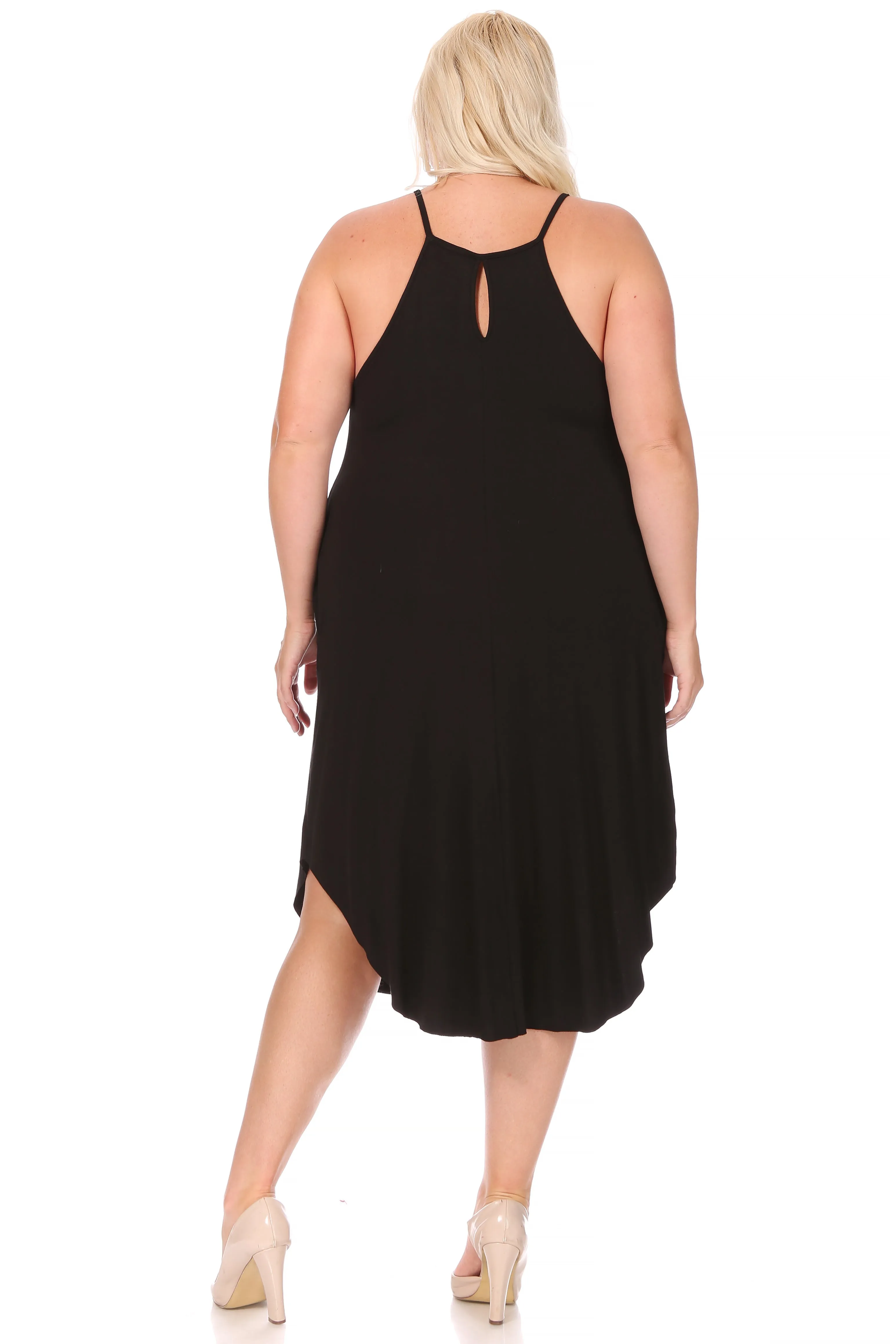 Strappy Round Neck Ruched Dress