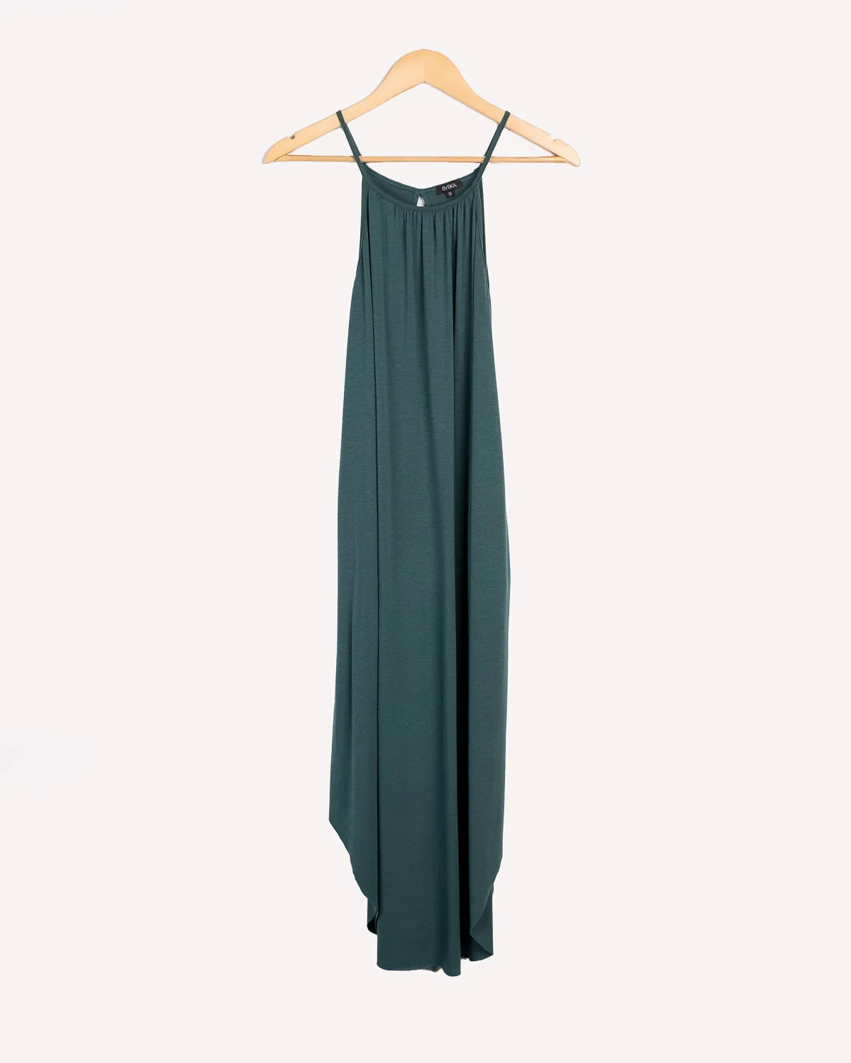 Strappy Round Neck Ruched Dress