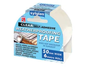 Sylglas Clear Weatherproofing Tape 50Mm X 6M Roll