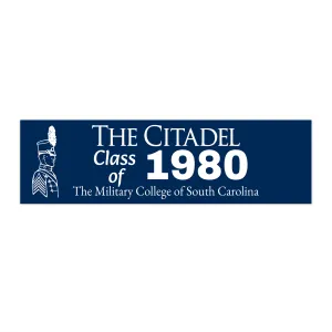 The Citadel, Flag Blue Background, Class of 1980 Bumper Stickers