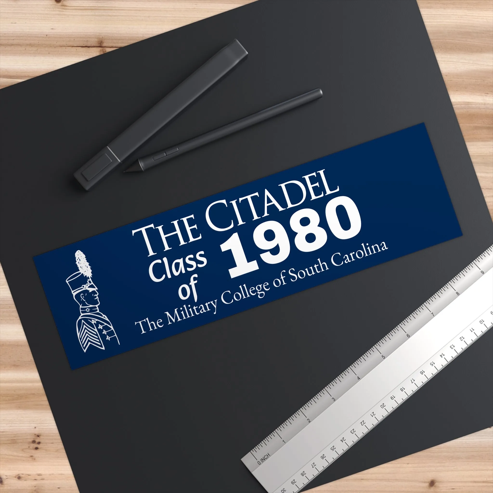 The Citadel, Flag Blue Background, Class of 1980 Bumper Stickers