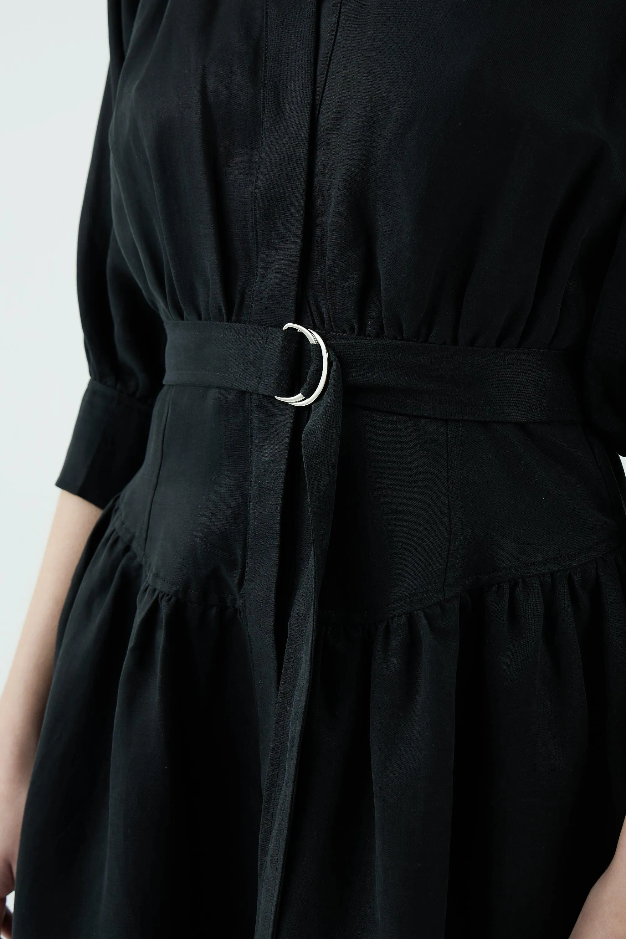 TIGHT LIPPED SHIRT DRESS | BLACK