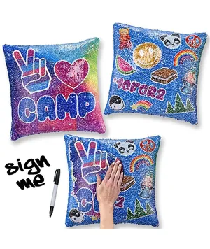 Top Trenz Sequined Camp Autograph Pillow