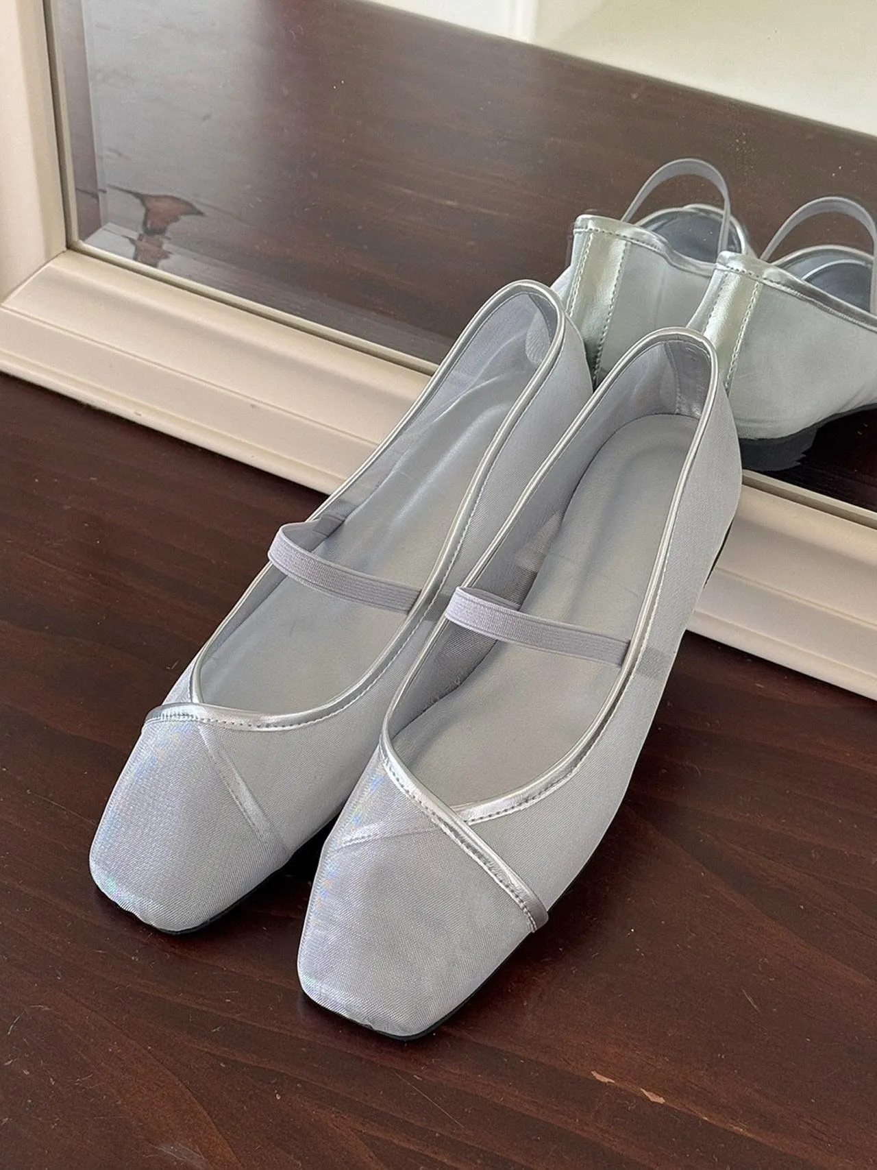 Tori Mesh Flats in Silver