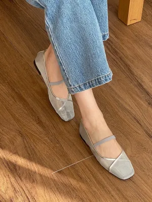 Tori Mesh Flats in Silver