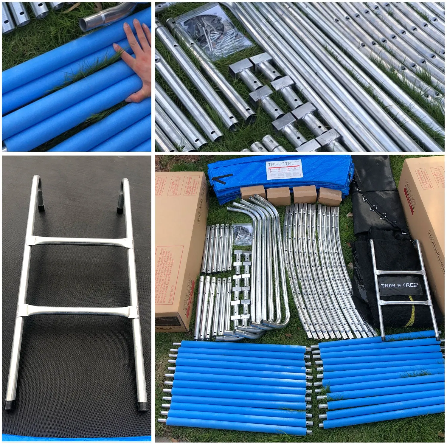 TRIPLETREE 16FT Trampoline With Safety Enclosure Net & Ladder, Suitable For Kids & Adults, 989LBS