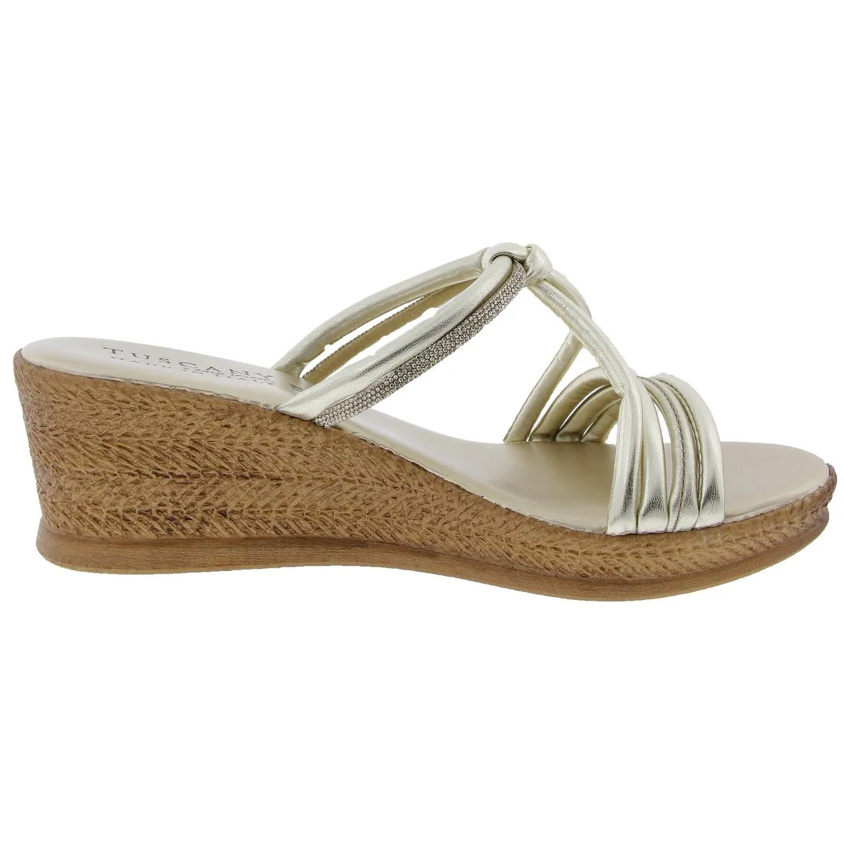 Tuscany By Easy Street Womens Sequined  Wedge Sandals