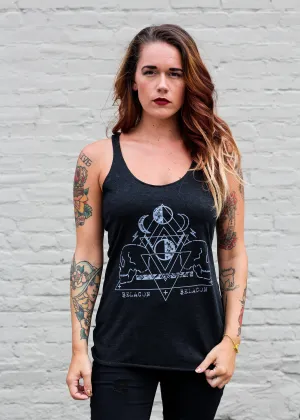 Under The Moon Racerback Tank - Charcoal
