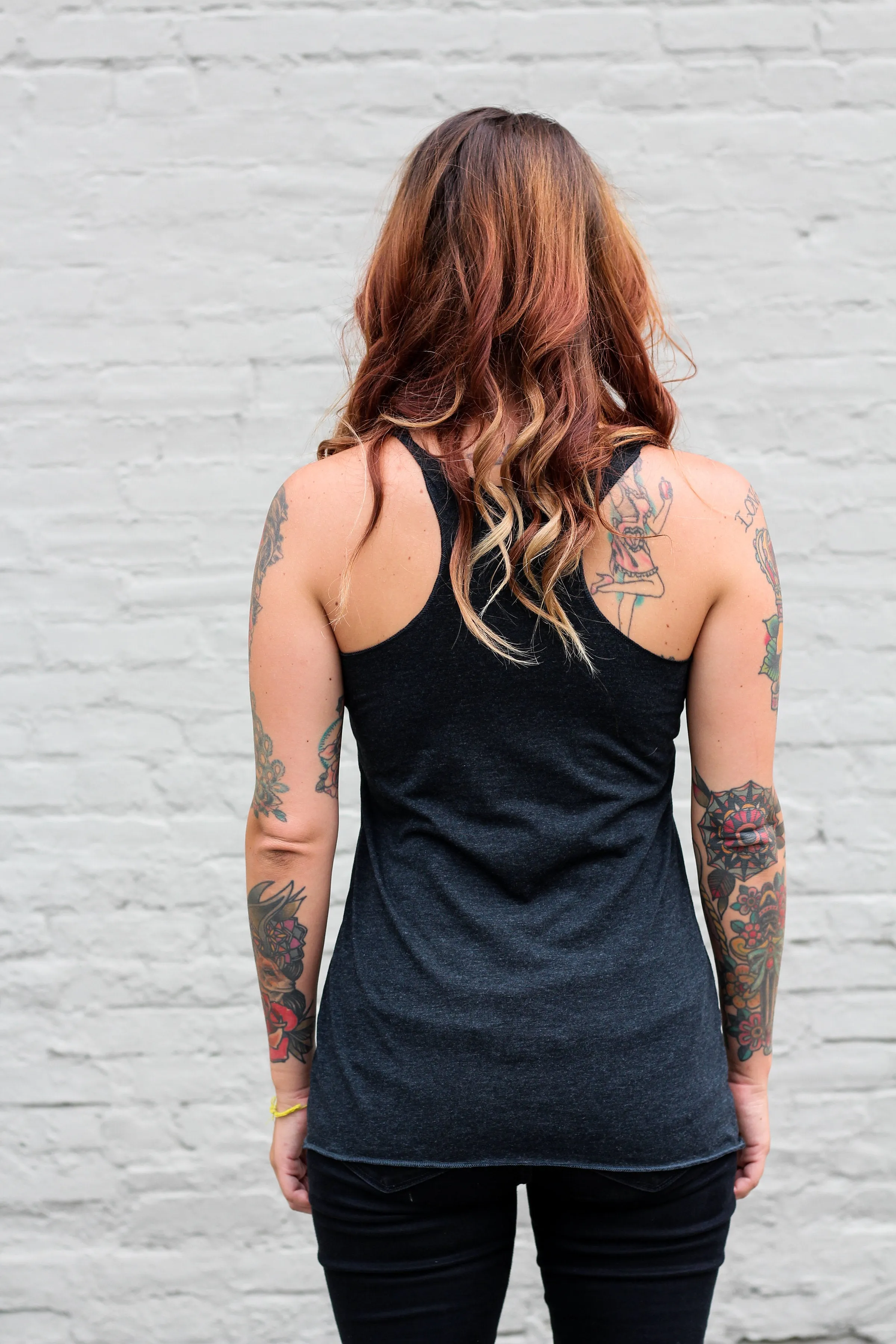Under The Moon Racerback Tank - Charcoal