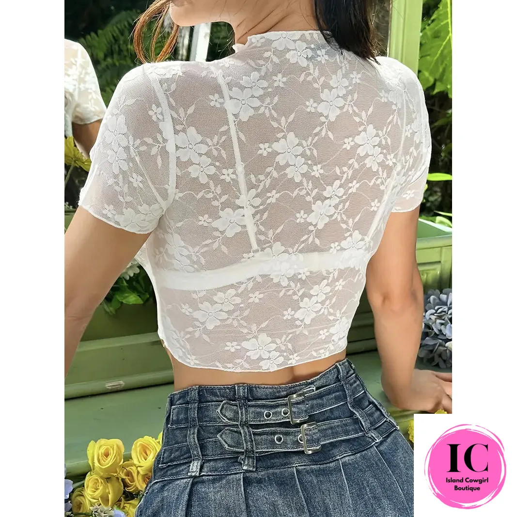 Understood Joy Lace Crop Top