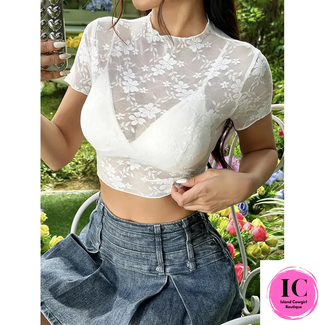 Understood Joy Lace Crop Top