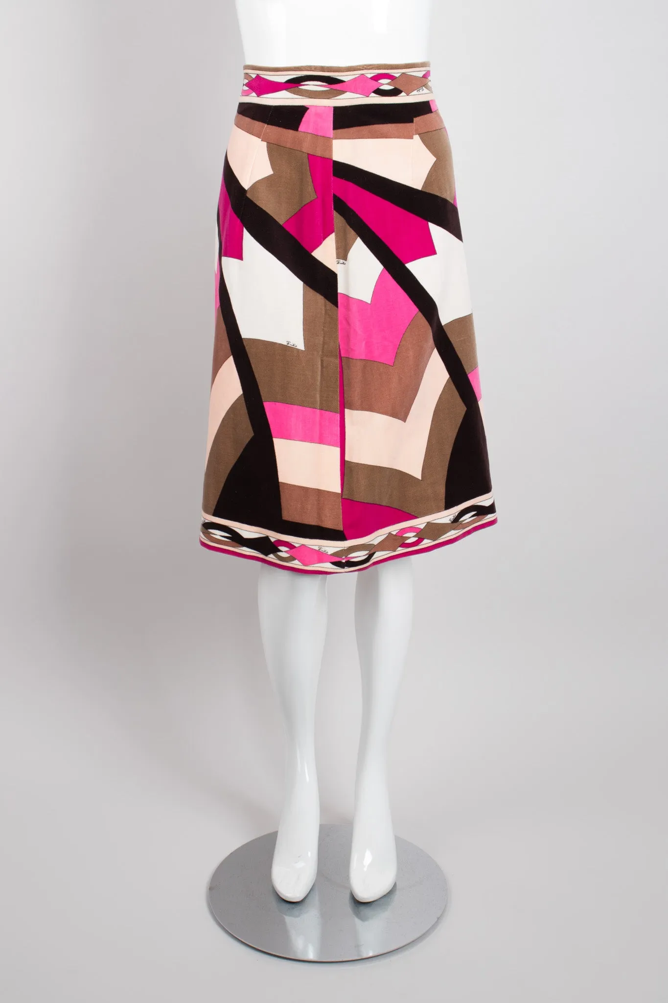 Velvet Geometric Chevron Skirt