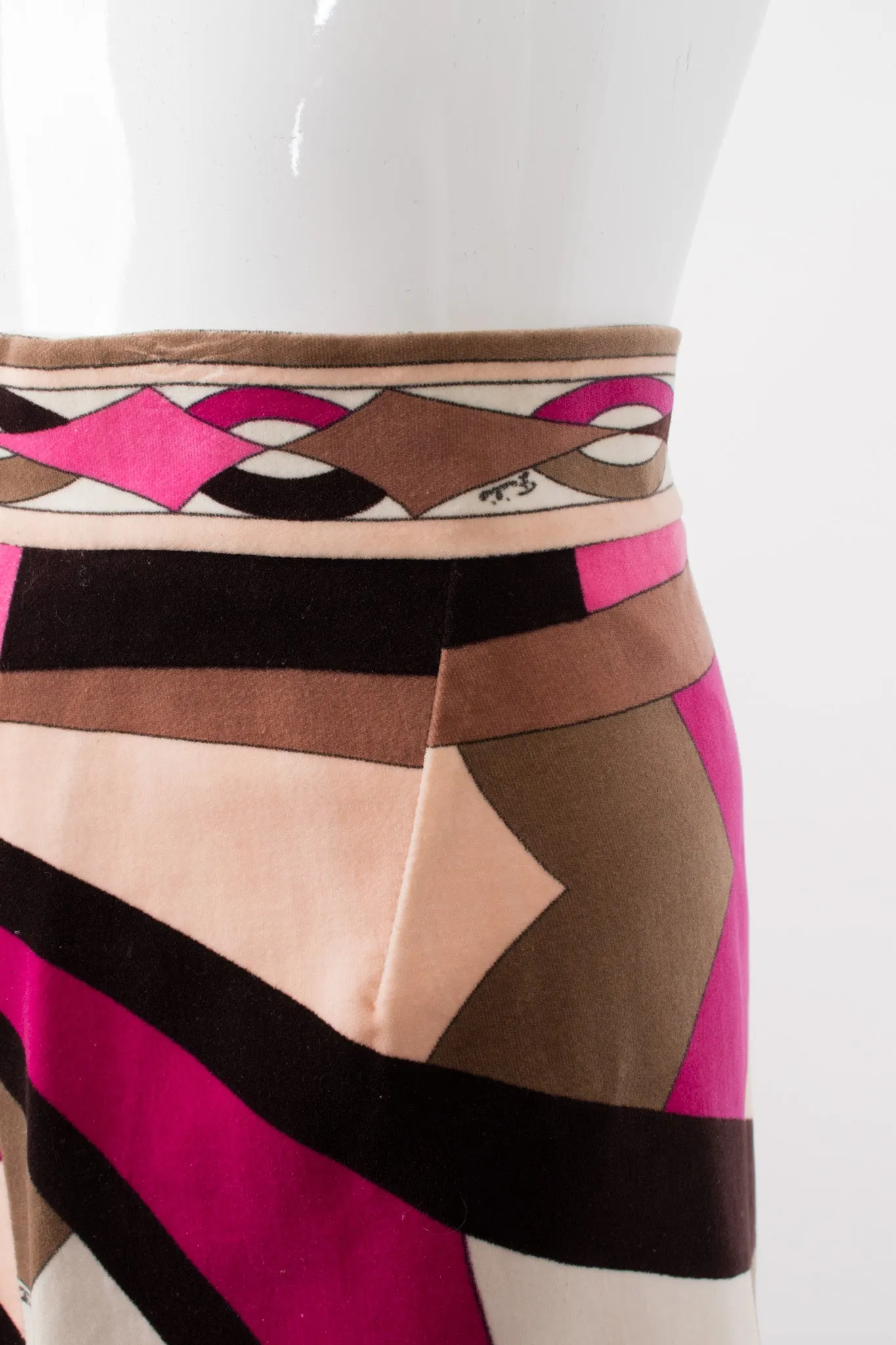 Velvet Geometric Chevron Skirt