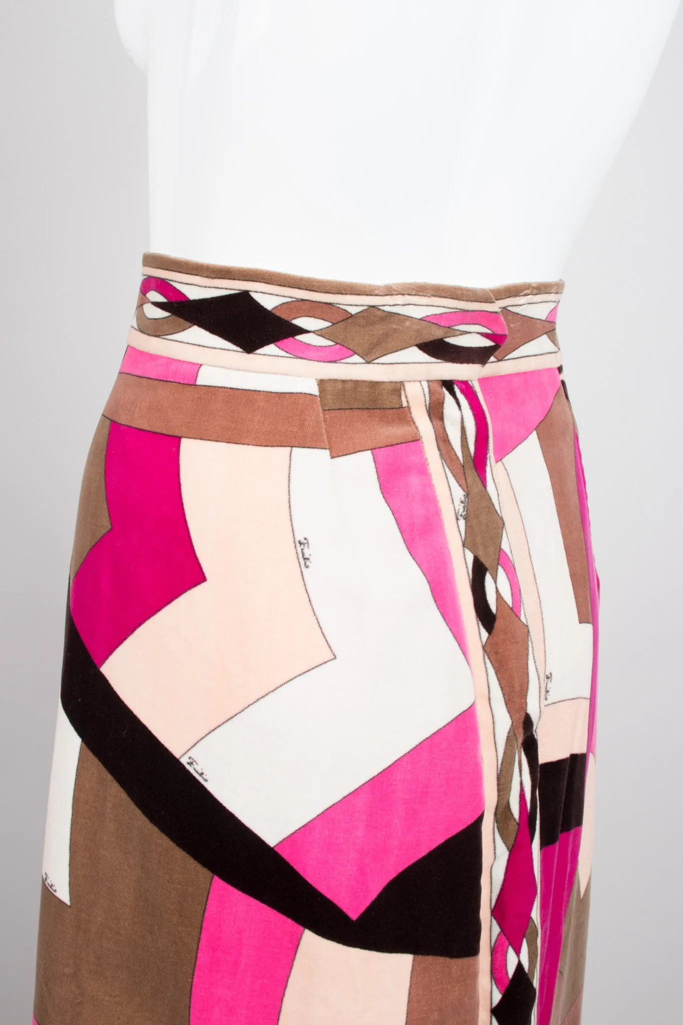 Velvet Geometric Chevron Skirt