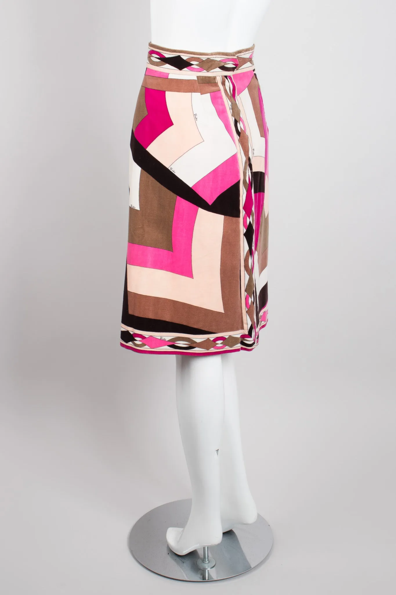 Velvet Geometric Chevron Skirt