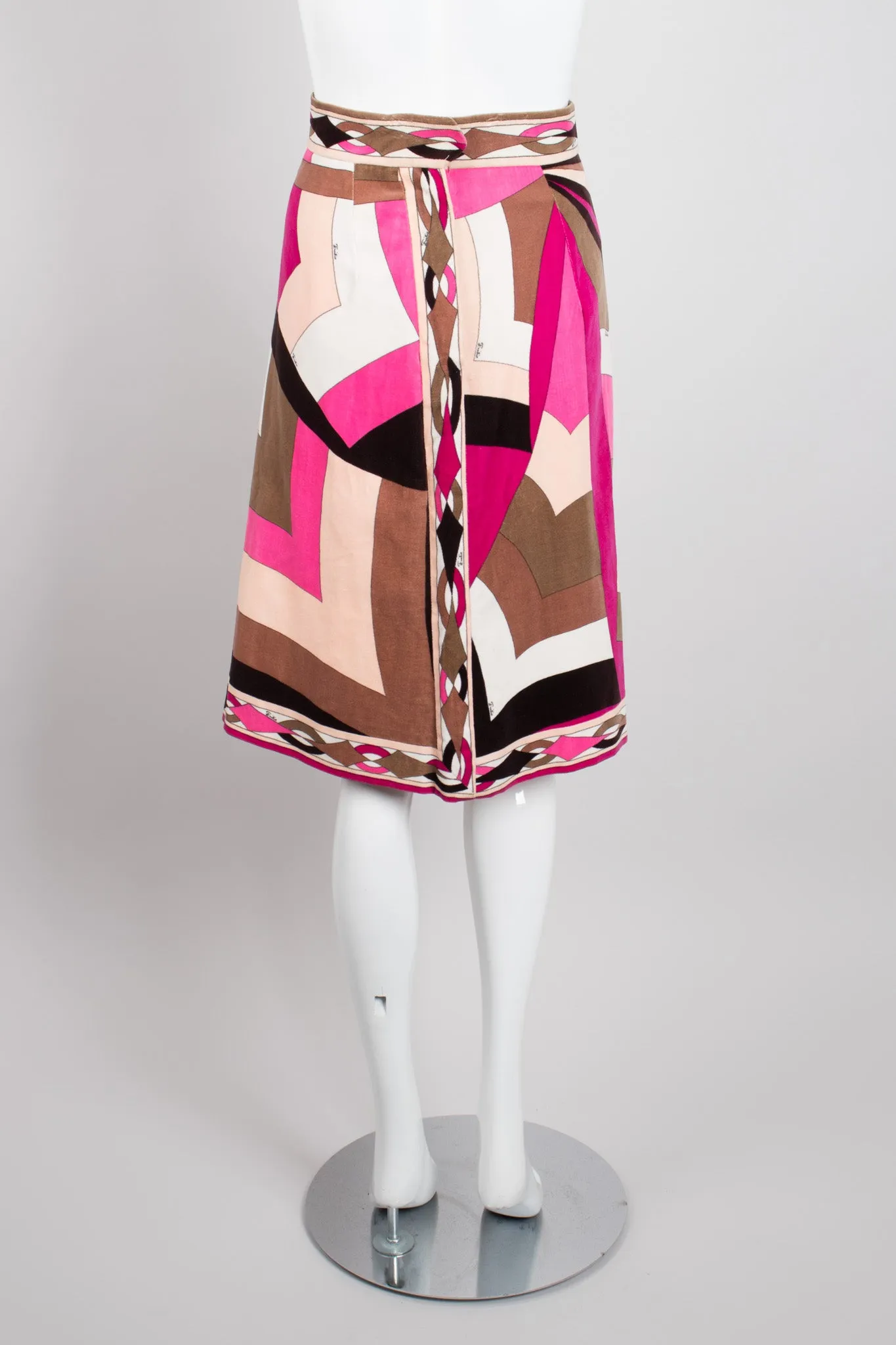 Velvet Geometric Chevron Skirt