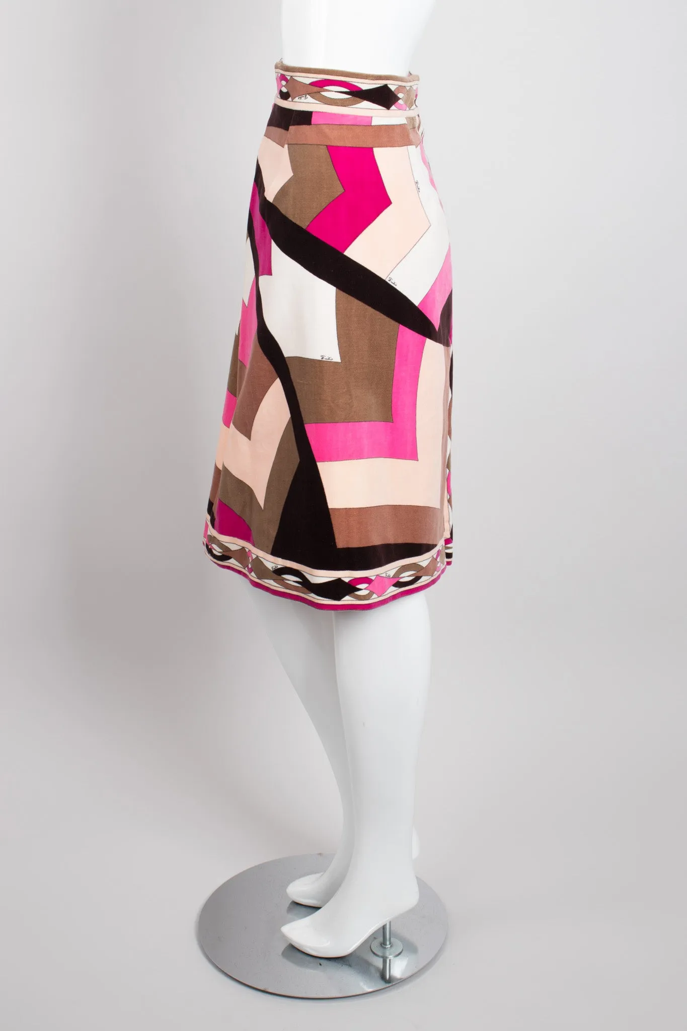 Velvet Geometric Chevron Skirt