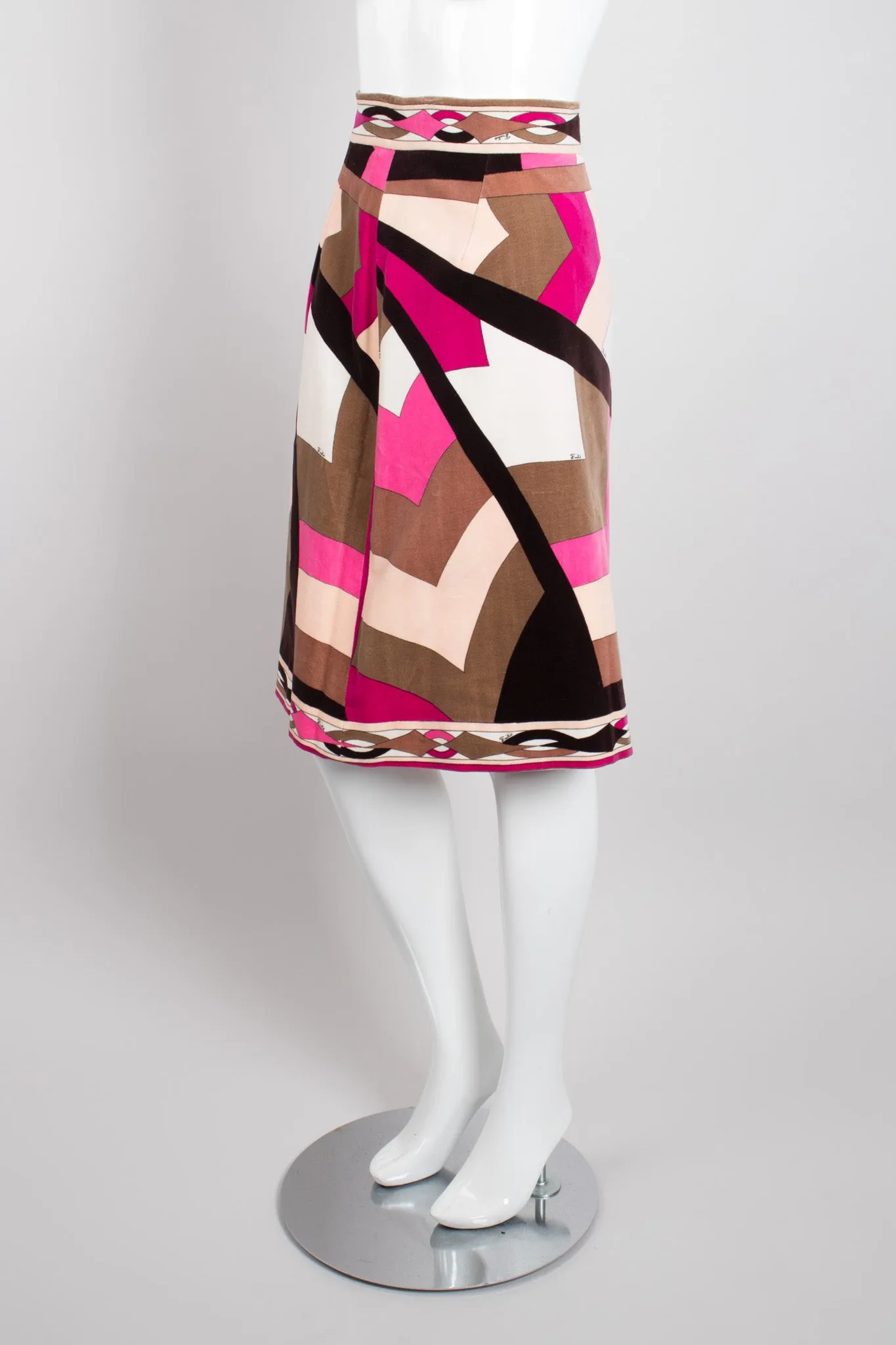 Velvet Geometric Chevron Skirt